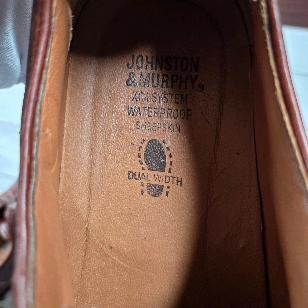 Johnston & Murphy Oxford Mens 10M Brown XC4 Waterproof Saddle Brogue‎ Leather